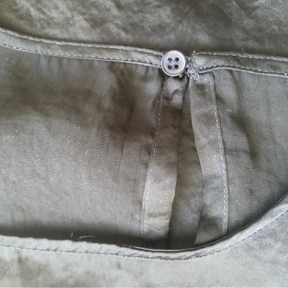 Navy Blue Satin Top with Frills - Picture 4 of 6